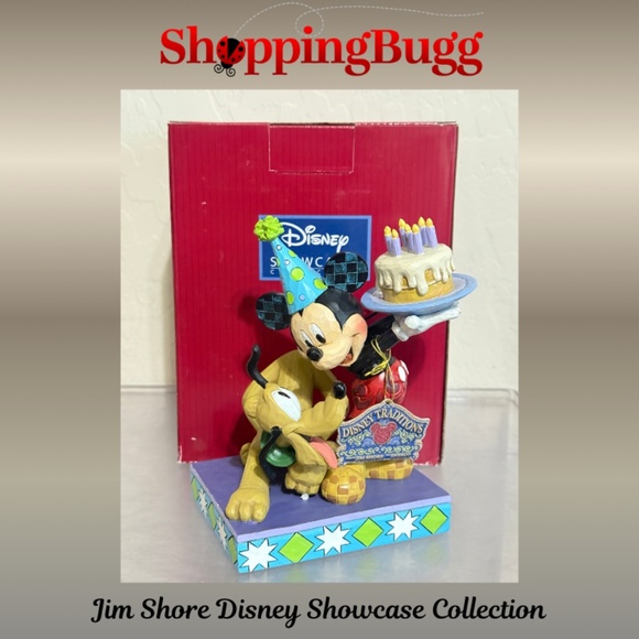Jim Shore Disney Traditions Happy Birthday, Pal! Mickey Mouse & Pluto 6007058 - Picture 1 of 15
